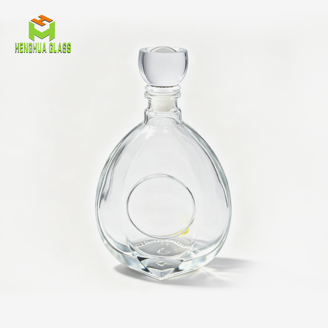 750ml Elliptical Crystal White Glass Wine Bottle